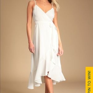 Lulus Wrap Dress - White